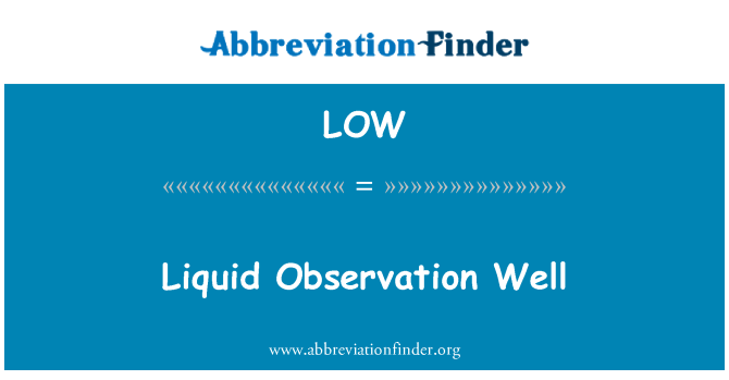 LOW: Pozzo di osservazione liquido