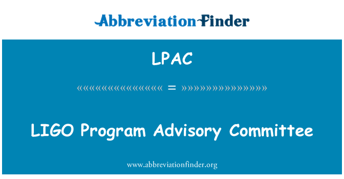LPAC: LIGO Program Komitetu Doradczego