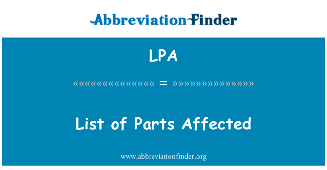 LPA: Lista de partes afectadas