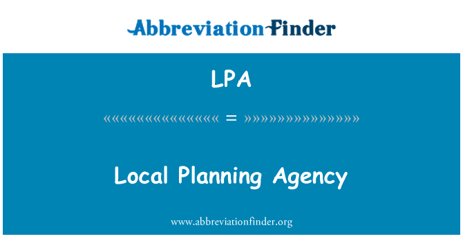 LPA: Miestne plánovanie agentúry