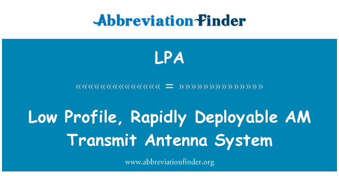 LPA: Alacsony profilú, gyorsan bevethető vagyok továbbítja Antenna rendszer