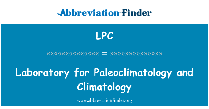 LPC: Laboratorij za Paleoclimatology in klimatologija