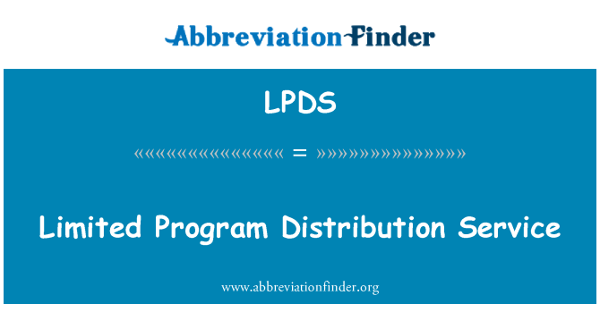 LPDS: Pwogram limite distribisyon sèvis