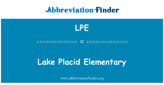 LPE: Lag Placid elementari