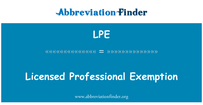 LPE: Licencované profesionální výjimka
