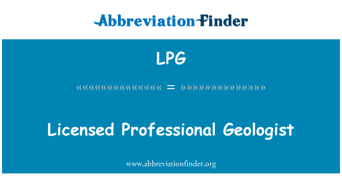 LPG: Geólogo profissional licenciado