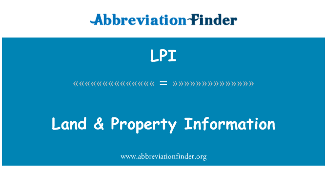 LPI: Tanah & informasi properti