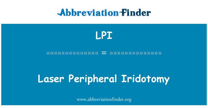 LPI: Lézer Iridotomy perifériás