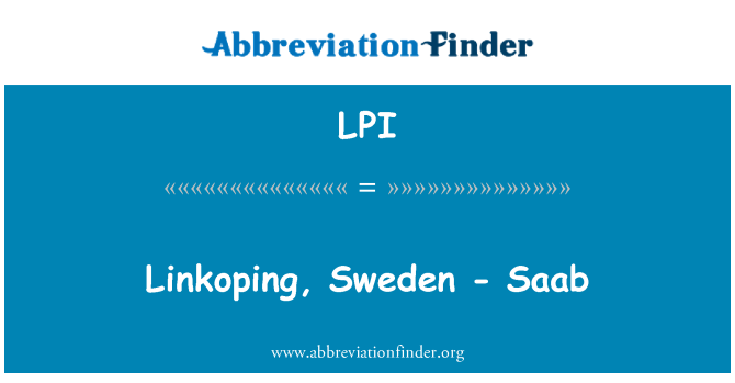LPI: Linkoping, Swedia - Saab