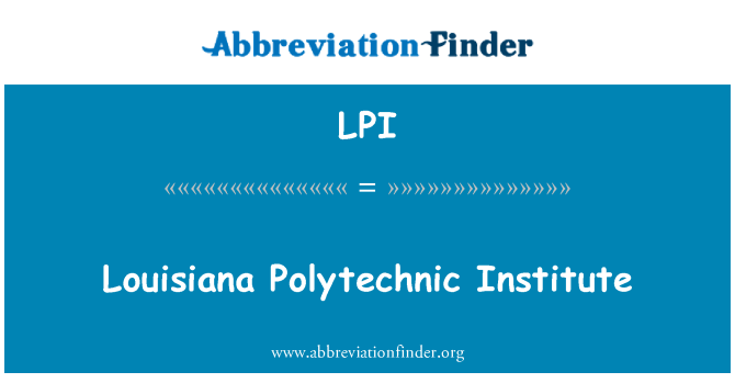 LPI: Institutul Politehnic din Louisiana