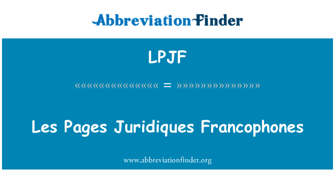 LPJF: Les stránky Juridiques Francophones