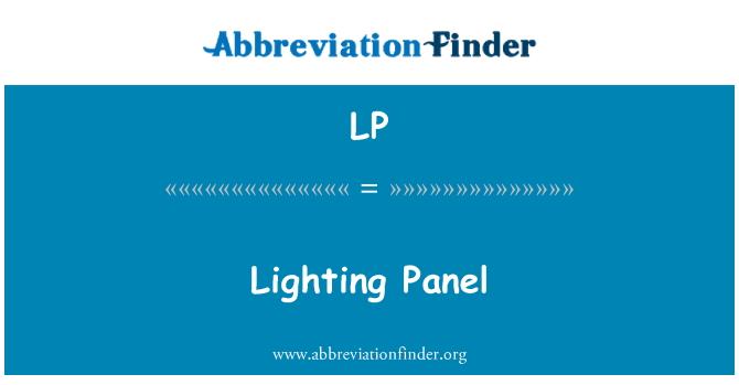 LP: Paneļa apgaismojums
