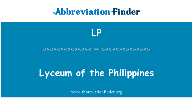 LP: Lyceum Ynysoedd y Philippines