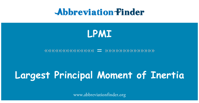 LPMI: Plus grand Moment d'inertie Principal