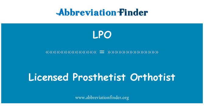 LPO: Licencované protetík Orthotist