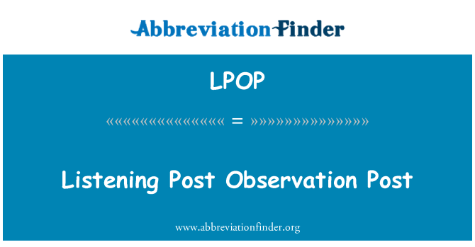 LPOP: האזנה מוצב תצפית פוסט