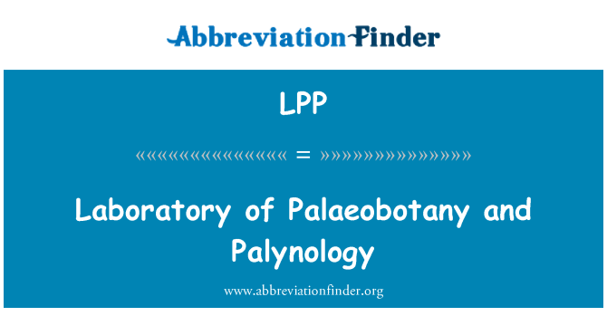 LPP: Laboratwa de Palaeobotany Et Palynology