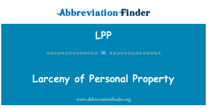 LPP: Robo de propiedad Personal