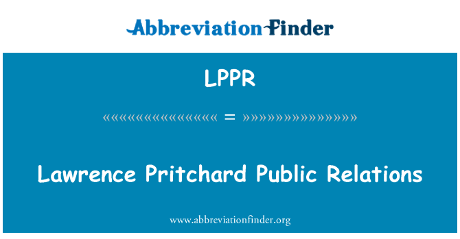 LPPR: Lawrence Pritchard Public Relations
