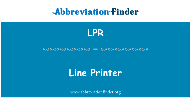 LPR: Линия для печати