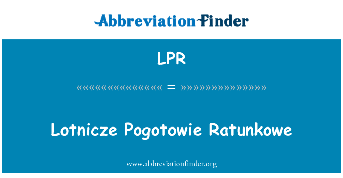 LPR: Lotnicze Pogotowie Ratunkowe