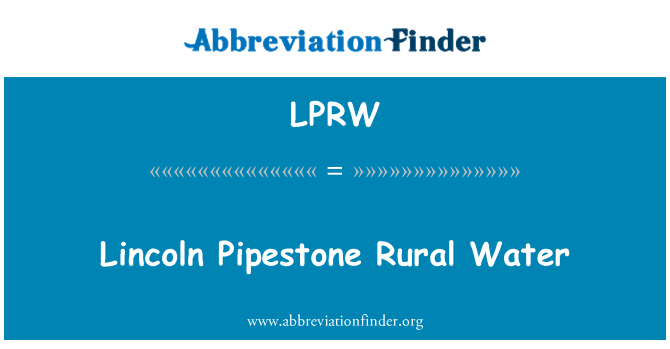 LPRW: Лінкольн компанії Pipestone водопостачання в сільській місцевості