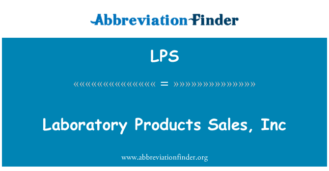 LPS: Ventas de productos de laboratorio, Inc