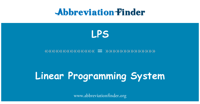 LPS: Lineær programmering System
