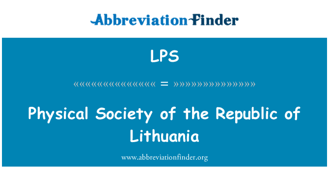LPS: Physical Society of the Republic of Lithuania