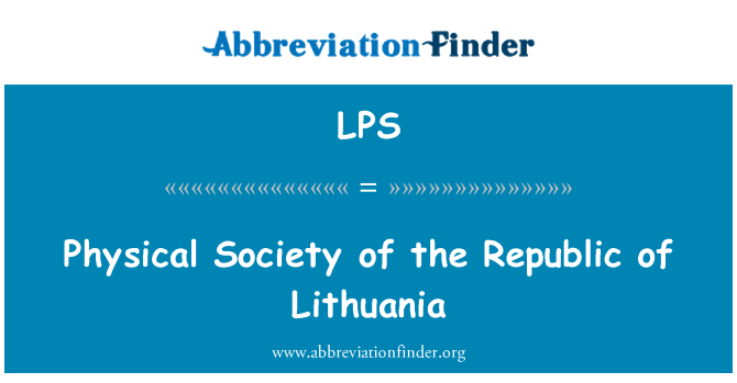 LPS: Lietuvas Republikas Physical Society