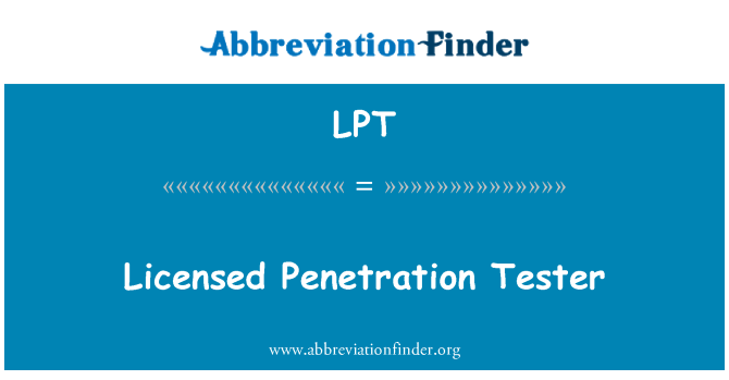 LPT: Licenseret Penetration Tester