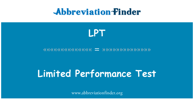 LPT: Test limitat tal-prestazzjoni