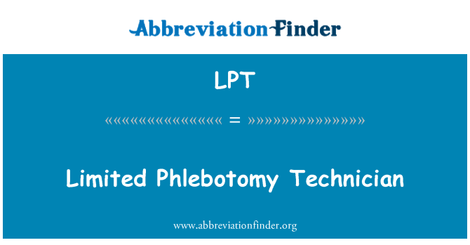 LPT: Teknisyen limite Phlebotomy