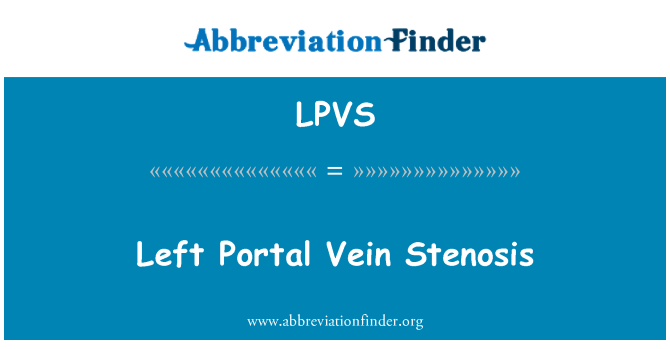 LPVS: 왼쪽된 포털 정 맥 협 착 증