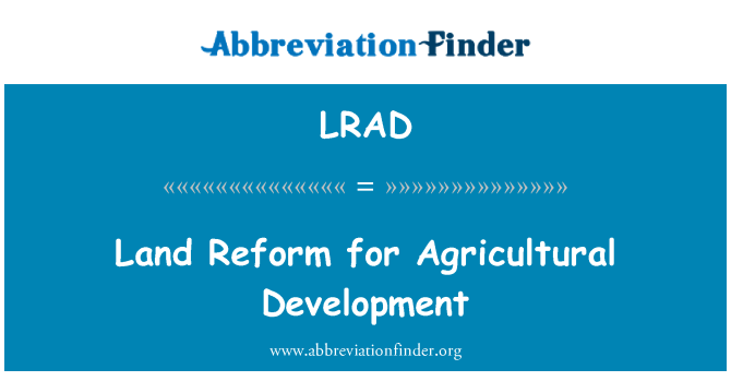 LRAD: Ir-riforma ta ' l-art għal żvilupp agrikolu