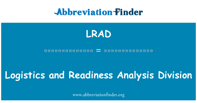 LRAD: Is-adran dadansoddiad parodrwydd a logisteg