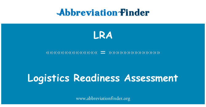LRA: הערכת מוכנות לוגיסטיקה
