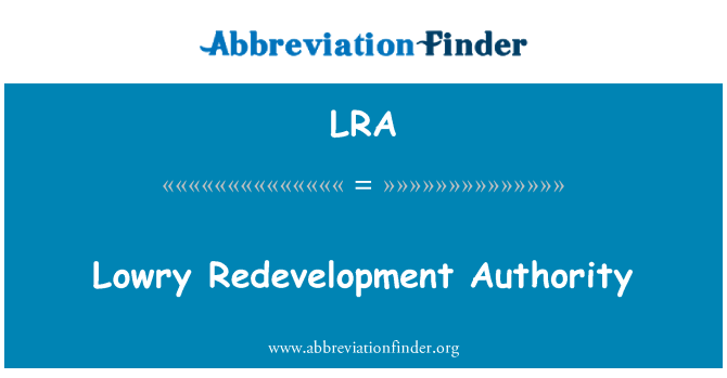 LRA: Lowry Redevelopment Authority