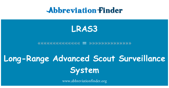 LRAS3: 遠端先進的偵察監視系統