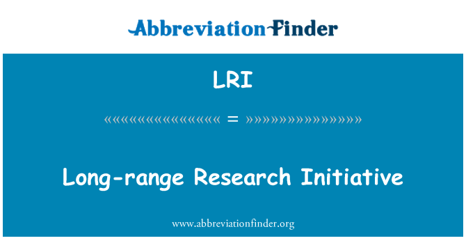 LRI: लंबी दूरी अनुसंधान पहल