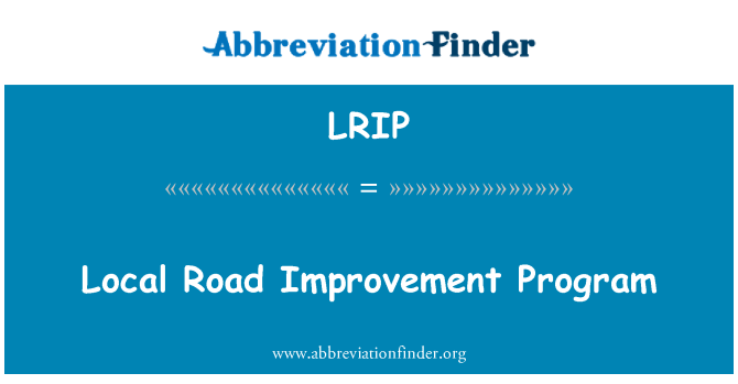 LRIP: Programa de melhoramento de estrada local