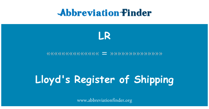 LR: Register di Lloyd's della spedizione