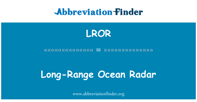 LROR: Atmosferică Ocean Radar