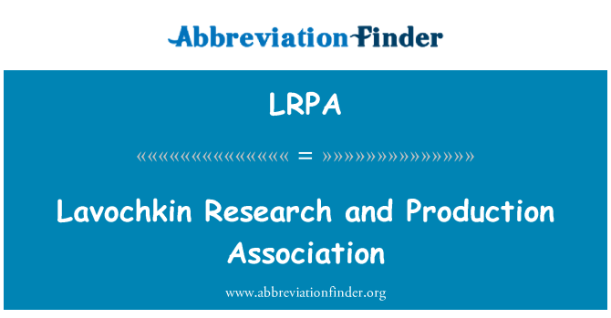 LRPA: Lavochkin investigació i producció Associació