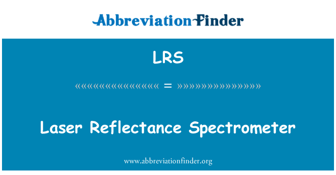 LRS: เลเซอร์แบบสะท้อนแสงสเปกโตรมิเตอร์