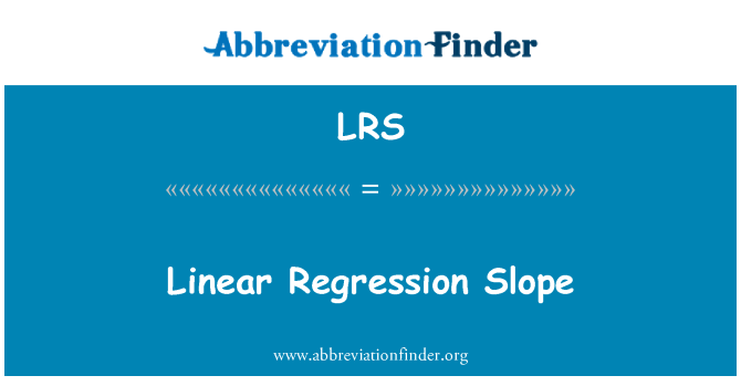 LRS: Lineární regrese svah