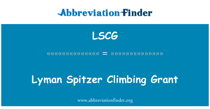 LSCG: Lyman Spitzer arrampicata Grant