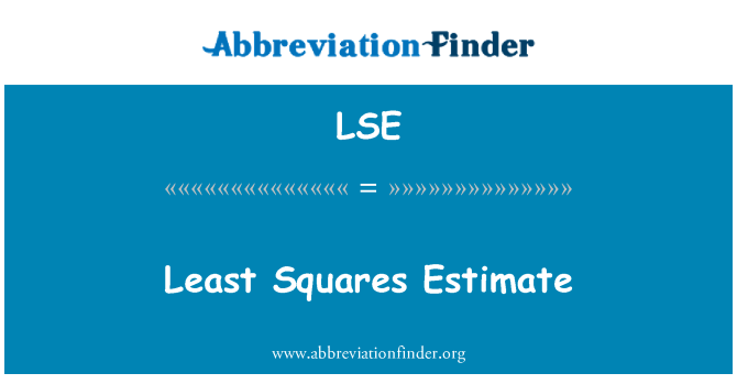 LSE: Estimation des moindres carrés