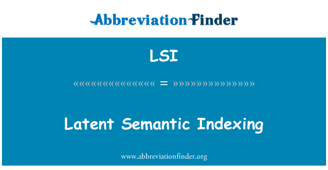 LSI: Indicizzazione semantica latente