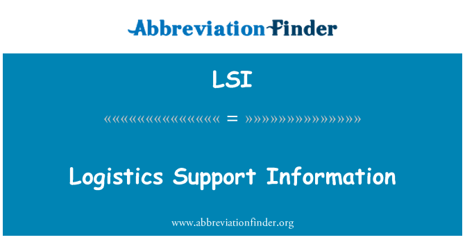 LSI: معلومات الدعم اللوجستي